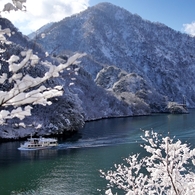 冬の庄川峡　秘湯帰り２