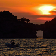 円月島の夕暮れ