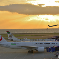 秋の夕日を眺めながら