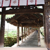 長谷寺　石段へ