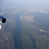 ライン川上空