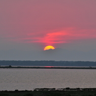 野付半島に沈む夕日