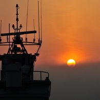 根室半島に沈む夕日