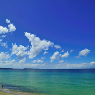 海が青いよ