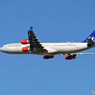 「良い天気」 SAS A340-313 OY-KBO 離陸
