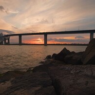 東京湾に沈む夕日