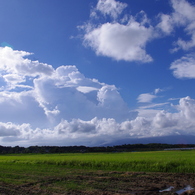 光る青空