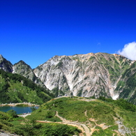 夏の八方池と不帰キレット