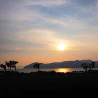 びわ湖の夕暮れ