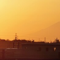 霞む…風が強い夕暮れ