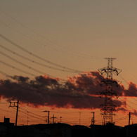 神奈川県海老名市付近の夕暮れ