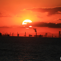 「青空」東　京　湾　の　夕　焼　け