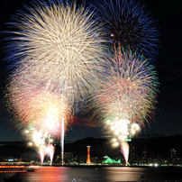 神戸の夜空を祭り色に染めて