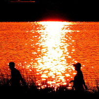 遠賀川の夕暮れ