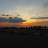 阿蘇山山頂からの夕日