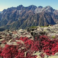 穂高岳と紅葉