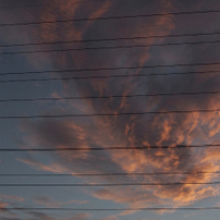 空　雲　夕焼け　飛行機雲