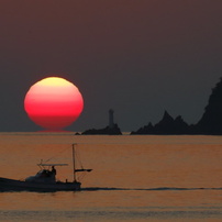 室積海岸のダルマ夕日