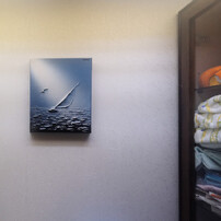 a sailboat in my bathroom