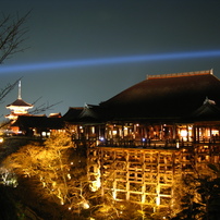 夜灯に浮かぶ清水寺