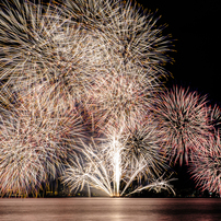 水郷祭、花火。