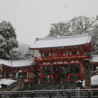 八坂の雪景