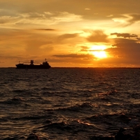 タイの旅　タイランド湾の夕陽２
