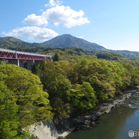 初夏の猿橋と桂川