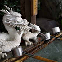 手水舎_龍_田無神社