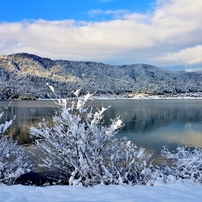 冬景色　余呉湖景象