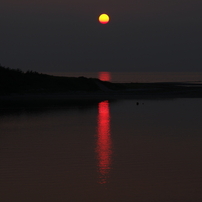 万瀬川の夕日(2)