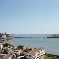 杵築城と杵築湾を望む