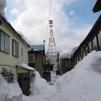 都市の景観　谷間のような　１