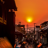 八年前の京都東山夕景