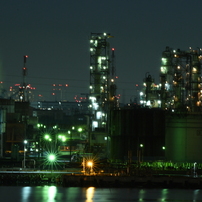 工場夜景。