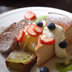 いちごのチーズケーキ。