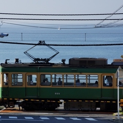 江ノ電撮影の名所で300型電車と！