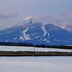雪景色　磐梯山と485系電車！①～③の中の③（完）