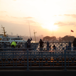 morning glow at galata bridge