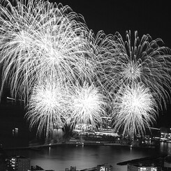monochrome fireworks