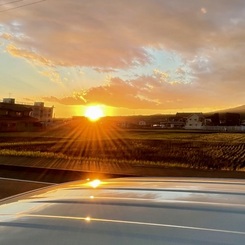 夕陽をウユニ撮り