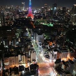 東京タワーへ伸びる道