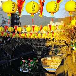 夕日の眼鏡橋