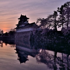 富山城の夕景