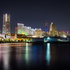 Yokohama's Landmark Tower at night