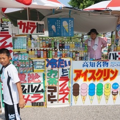 高知城にアイスクリンが
