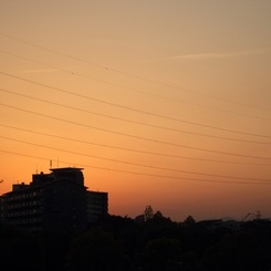 丸い夕焼け