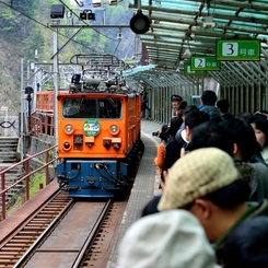 【新緑の黒部峡谷】帰りトロッコへ