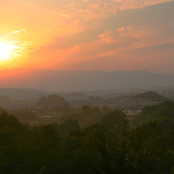 飛鳥の夕日