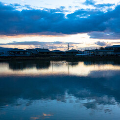斑鳩の夕暮れ２月
